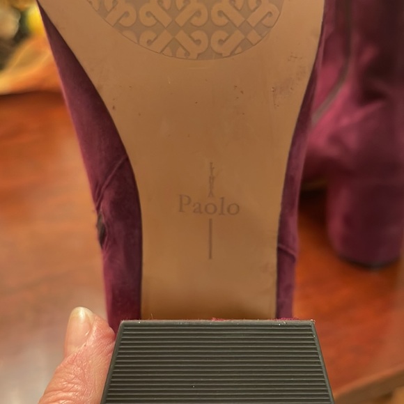Lined Paola Wine Sued Heeled Boot!  Brand New! - Picture 8 of 9
